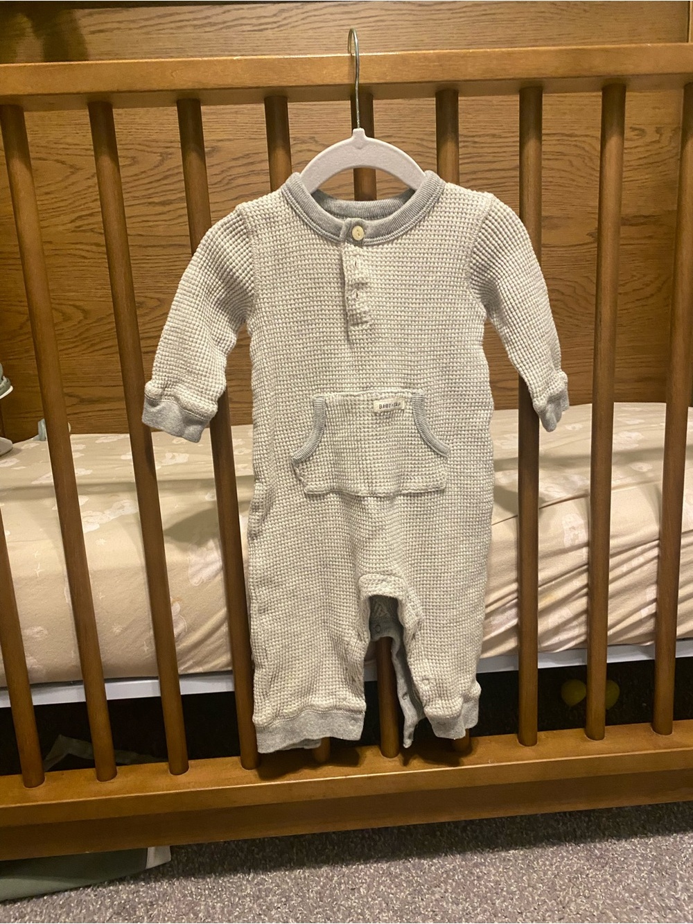 GAP Baby Waffle-Knit One-Piece in Heather Gray